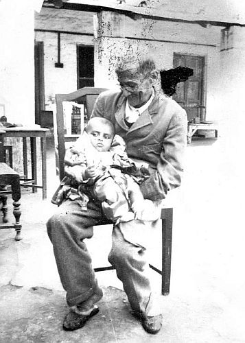 Baby Pulok with grandfather dadaji